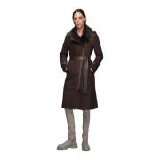 Harmony - Bruine Shearling Jas Vespucci by VSP , Brown , Dames