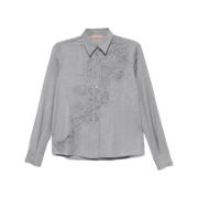 Grijs Kant Shirt met Knopen Ermanno Scervino , Gray , Dames