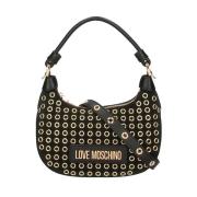 Zwarte Schoudertas Verstelbare Band Love Moschino , Black , Dames