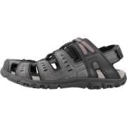 Heren Platte Sandalen voor Casual Gelegenheden Geox , Black , Heren