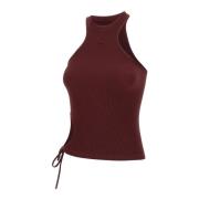 Bordeaux Rib Jersey Top Andrea Adamo , Red , Dames