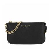 Zwarte leren handtas - Gouden details Michael Kors , Black , Dames