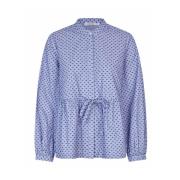 Navy Blazer Shirt met Gestippelde Print Masai , Blue , Dames