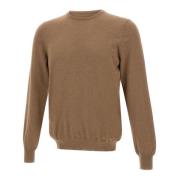 Merino Wol Crew Neck Sweater Gran Sasso , Brown , Heren