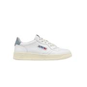 Witte Leren Sneakers Medalist Contrast Hiel Autry , White , Heren