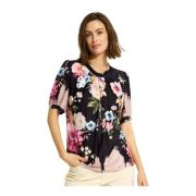 Blouse met halve mouwen en print IN Front , Multicolor , Dames