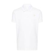 Wit Katoenen Poloshirt met Logopatch Moncler , White , Heren