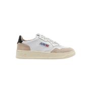 Witte Leren Sneakers Medalist Contrast Hiel Autry , White , Heren