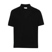 Zwarte Polo T-shirt met Logo Saint Laurent , Black , Heren