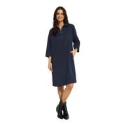 Navy Bea Jurk met Zachte Silhouet IN Front , Blue , Dames