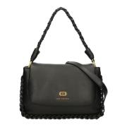 Zwarte Leren Handtas - Klassieke Stijl La Carrie , Black , Dames