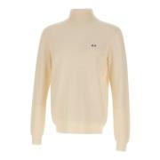 Heren Turtleneck Sweater, Roomwit, Lange Mouwen Sun68 , Beige , Heren