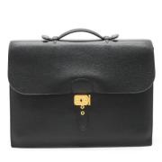 Pre-owned Leather briefcases Hermès Vintage , Black , Heren