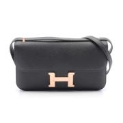 Pre-owned Leather shoulder-bags Hermès Vintage , Black , Dames