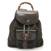 Pre-owned Leather backpacks Gucci Vintage , Brown , Dames