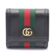 Pre-owned Leather wallets Gucci Vintage , Black , Dames