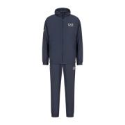 Blauwe Hoodie Ventus Trainingspak Emporio Armani EA7 , Blue , Heren