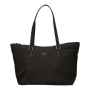 Moderne Nylon Tote Tas met Rits Emporio Armani , Black , Dames