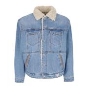 Vintage Denim Jacket met Sherpa Kraag Guess , Blue , Heren