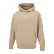 Gezellige Katoenen Hoodie Zand New Balance , Beige , Heren