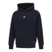 Zwarte Katoenen Hoodie New Balance , Black , Heren