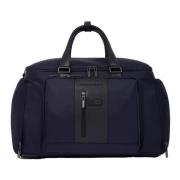 Blauwe Leren en Stoffen Tas Piquadro , Blue , Unisex