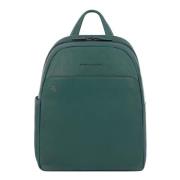 Groene Leren Rugzak Piquadro , Green , Dames