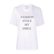 Slogan-Print Biologisch Katoenen T-Shirt Victoria Beckham , White , Da...