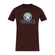 T-shirt met bedrukt logo Versace , Red , Heren