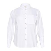 Witte Optische Blouse met Ruchedetails Kaffe Curve , White , Dames