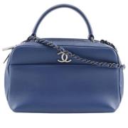 Pre-owned Leather handbags Chanel Vintage , Blue , Dames