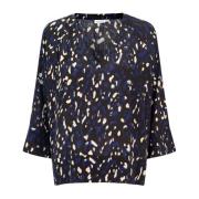 Blauwe Luipaardprint Top Masai , Multicolor , Dames