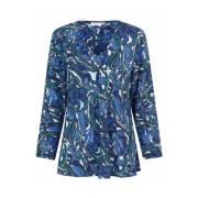 Abstract Print Top Blauwe Mist Masai , Multicolor , Dames