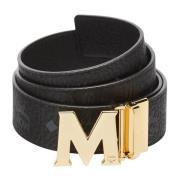 Claus M omkeerbare riem 4,5 cm in Visetos MCM , Black , Unisex