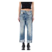 Blauwe Casual Jeans Oversize Stijl R13 , Blue , Dames