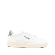 Witte Veterschoenen met Platte Zool Autry , White , Heren