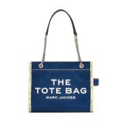 Blauwe Denim Kettingen Tote Tas Marc Jacobs , Blue , Dames