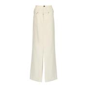 Witte Denim Rok met Splitten Maison Margiela , White , Dames