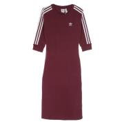 Strepen Adicolor Jurk Overwinning Crimson Adidas , Brown , Dames