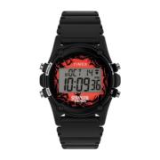 Stranger Things Zwart Horloge met Nachtlicht Timex , Black , Heren