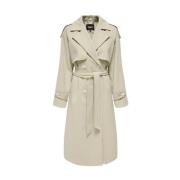 Stijlvolle Trenchcoat voor Vrouwen Only , Beige , Dames