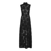 Bloemen Mesh Maxi Jurk in Zwart Rotate Birger Christensen , Black , Da...