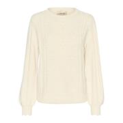 Pofmouw Gebreide Trui Eggnog Cream , Beige , Dames