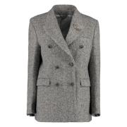 Gebreide Double-Breasted Blazer Golden Goose , Gray , Dames