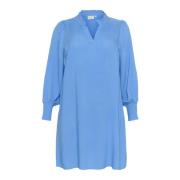 Flow Jurk met Pofmouwen Kaffe Curve , Blue , Dames