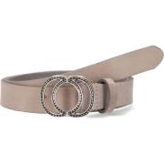 Grijs-Beige Nubuck Riem met Metalen Gesp Legend , Gray , Dames