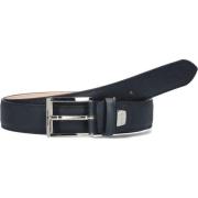 Heren Leren Riem Stijlvol Donkerblauw Giorgio , Blue , Heren