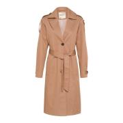 Trenchcoat Jas Kaneel Swirl Cream , Beige , Dames