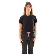 Jersey Tee met Cropped Stijl Rick Owens , Black , Dames