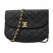 Pre-owned Leather shoulder-bags Chanel Vintage , Black , Dames